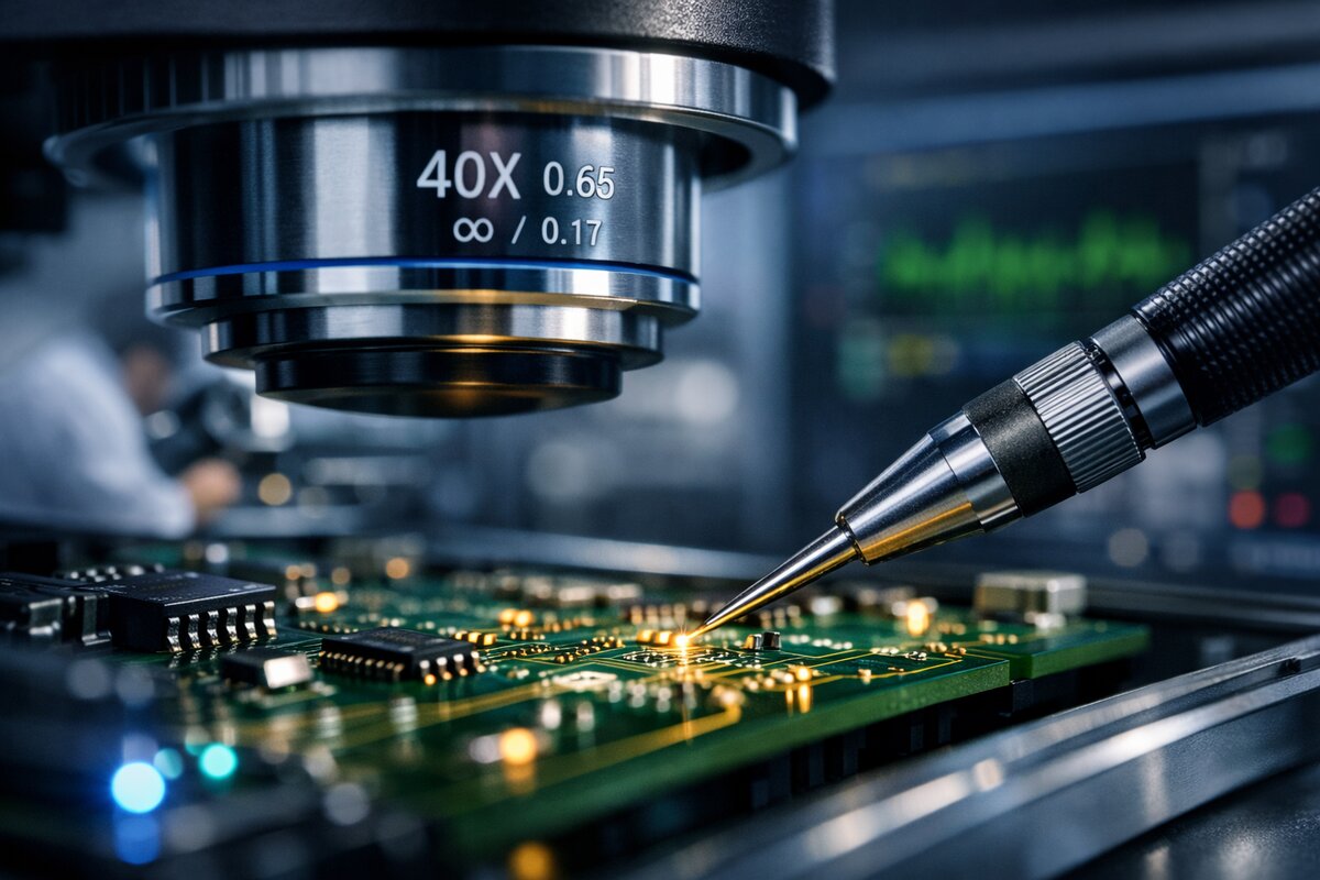 High-magnification PCB inspection